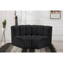  Manufacturer Color_Black -- Meridian Arc Stationary Leather Look Sofa IMAGE 2