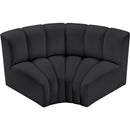  Manufacturer Color_Black -- Meridian Arc Stationary Leather Look Sofa IMAGE 3