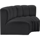  Manufacturer Color_Black -- Meridian Arc Stationary Leather Look Sofa IMAGE 4