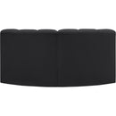 Meridian Arc Black Vegan Leather 2 pc Modular Sectional IMAGE 5
