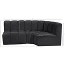  Manufacturer Color_Black -- Meridian Arc Stationary Leather Look Sofa IMAGE 12