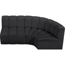  Manufacturer Color_Black -- Meridian Arc Stationary Leather Look Sofa IMAGE 3