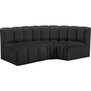  Manufacturer Color_Black -- Meridian Arc Stationary Leather Look Sofa IMAGE 4