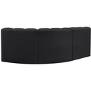  Manufacturer Color_Black -- Meridian Arc Stationary Leather Look Sofa IMAGE 6