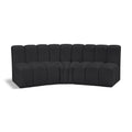 Meridian Arc Black Vegan Leather 3 pc Modular Sectional IMAGE 1