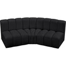  Manufacturer Color_Black -- Meridian Arc Stationary Leather Look Sofa IMAGE 3