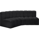  Manufacturer Color_Black -- Meridian Arc Stationary Leather Look Sofa IMAGE 4