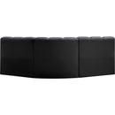  Manufacturer Color_Black -- Meridian Arc Stationary Leather Look Sofa IMAGE 6