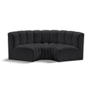  Manufacturer Color_Black -- Meridian Arc Stationary Leather Look Sofa IMAGE 1