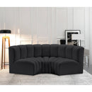  Manufacturer Color_Black -- Meridian Arc Stationary Leather Look Sofa IMAGE 2