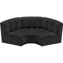  Manufacturer Color_Black -- Meridian Arc Stationary Leather Look Sofa IMAGE 3