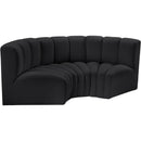  Manufacturer Color_Black -- Meridian Arc Stationary Leather Look Sofa IMAGE 4