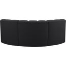 Meridian Arc Black Vegan Leather 3 pc Modular Sectional IMAGE 6