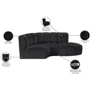  Manufacturer Color_Black -- Meridian Arc Stationary Leather Look Sofa IMAGE 11