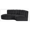  Manufacturer Color_Black -- Meridian Arc Stationary Leather Look Sofa IMAGE 12