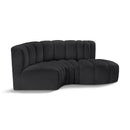  Manufacturer Color_Black -- Meridian Arc Stationary Leather Look Sofa IMAGE 1