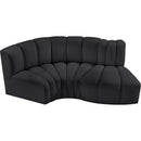  Manufacturer Color_Black -- Meridian Arc Stationary Leather Look Sofa IMAGE 3