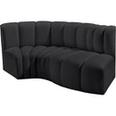  Manufacturer Color_Black -- Meridian Arc Stationary Leather Look Sofa IMAGE 4