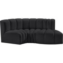  Manufacturer Color_Black -- Meridian Arc Stationary Leather Look Sofa IMAGE 5