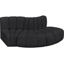  Manufacturer Color_Black -- Meridian Arc Stationary Leather Look Sofa IMAGE 3