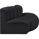  Manufacturer Color_Black -- Meridian Arc Stationary Leather Look Sofa IMAGE 4