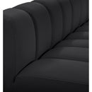 Meridian Arc Black Vegan Leather 3 pc Modular Sectional IMAGE 8