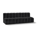 Meridian Arc Black Vegan Leather 3 pc Modular Sectional IMAGE 1