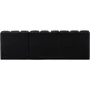 Meridian Arc Black Vegan Leather 3 pc Modular Sectional IMAGE 6