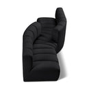 Meridian Arc Black Vegan Leather 4 pc Modular Sectional IMAGE 1