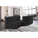  Manufacturer Color_Black -- Meridian Arc Stationary Leather Look Sofa IMAGE 2