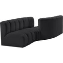  Manufacturer Color_Black -- Meridian Arc Stationary Leather Look Sofa IMAGE 3