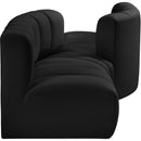  Manufacturer Color_Black -- Meridian Arc Stationary Leather Look Sofa IMAGE 4