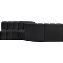  Manufacturer Color_Black -- Meridian Arc Stationary Leather Look Sofa IMAGE 5