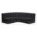 Meridian Arc Black Vegan Leather 4 pc Modular Sectional IMAGE 12