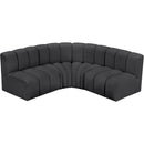  Manufacturer Color_Black -- Meridian Arc Stationary Leather Look Sofa IMAGE 3