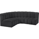  Manufacturer Color_Black -- Meridian Arc Stationary Leather Look Sofa IMAGE 4