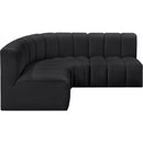  Manufacturer Color_Black -- Meridian Arc Stationary Leather Look Sofa IMAGE 5