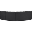  Manufacturer Color_Black -- Meridian Arc Stationary Leather Look Sofa IMAGE 6