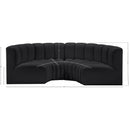  Manufacturer Color_Black -- Meridian Arc Stationary Leather Look Sofa IMAGE 12