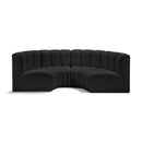  Manufacturer Color_Black -- Meridian Arc Stationary Leather Look Sofa IMAGE 1