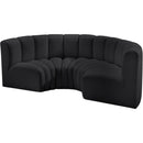  Manufacturer Color_Black -- Meridian Arc Stationary Leather Look Sofa IMAGE 4