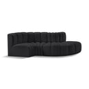  Manufacturer Color_Black -- Meridian Arc Stationary Leather Look Sofa IMAGE 1