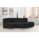  Manufacturer Color_Black -- Meridian Arc Stationary Leather Look Sofa IMAGE 2