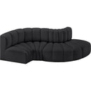 Manufacturer Color_Black -- Meridian Arc Stationary Leather Look Sofa IMAGE 3