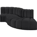  Manufacturer Color_Black -- Meridian Arc Stationary Leather Look Sofa IMAGE 4