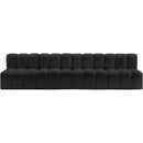 Meridian Arc Black Vegan Leather 4 pc Modular Sectional IMAGE 3