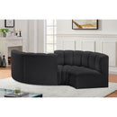  Manufacturer Color_Black -- Meridian Arc Stationary Leather Look Sofa IMAGE 2