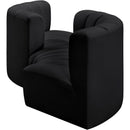 Meridian Arc Black Vegan Leather 4 pc Modular Sectional IMAGE 5