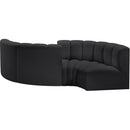  Manufacturer Color_Black -- Meridian Arc Stationary Leather Look Sofa IMAGE 6