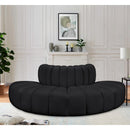 Meridian Arc Black Vegan Leather 4 pc Modular Sectional IMAGE 2